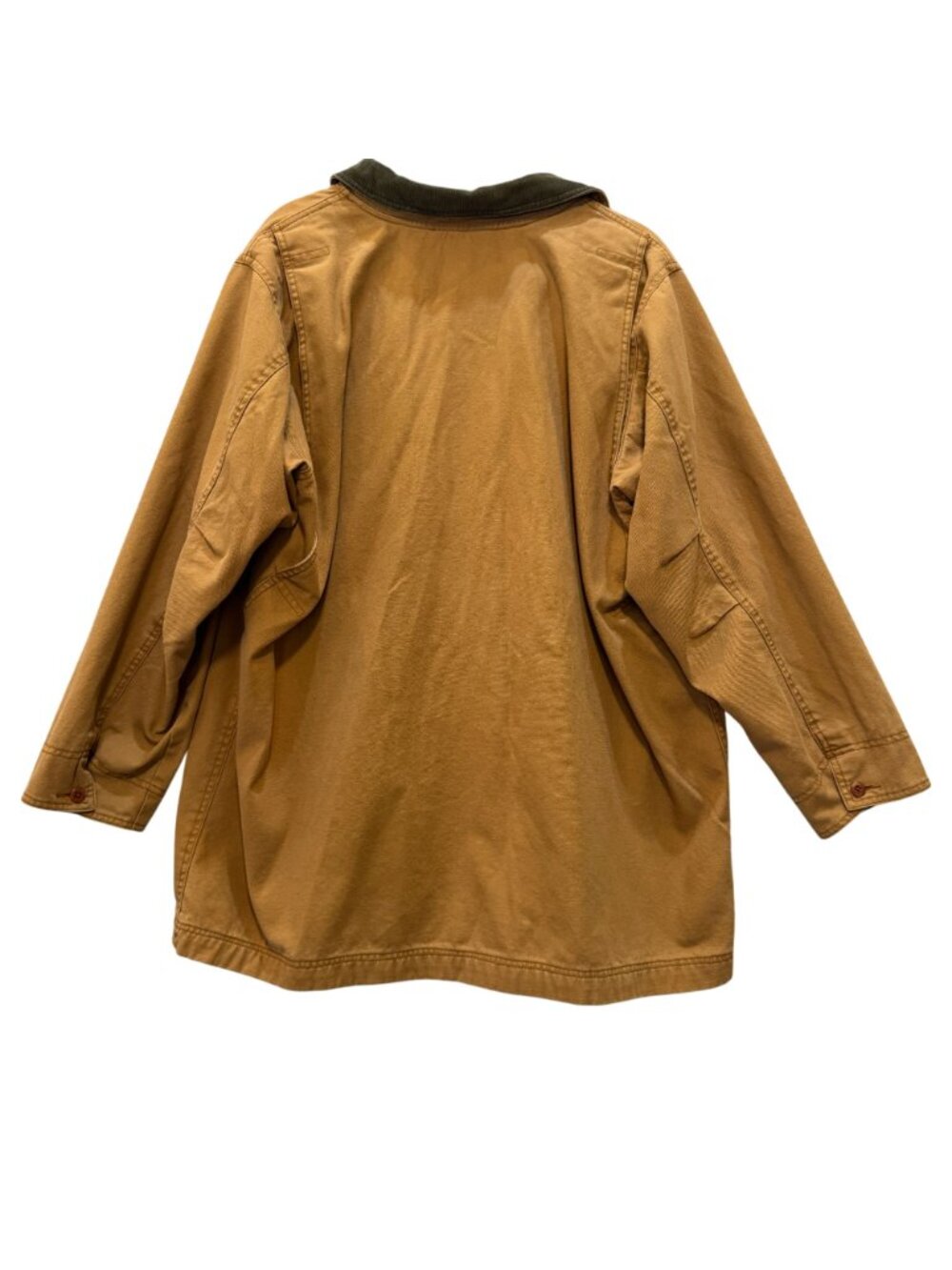 L.L. Bean Original Field Coat Womens 1X 1990s Tan Canvas Plaid Flannel Lining - Picture 11 of 14